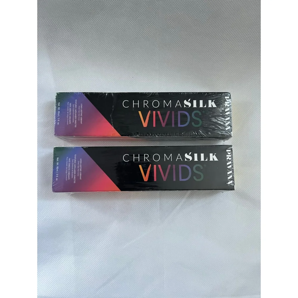 NWT Pravana Chromasilk Vivids Direct Dye Hair Color Yellow 2-3 fl oz set of 2